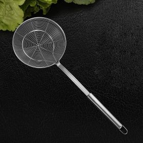 1pc Strainer Spoon; Solid Stainless Steel Spider Strainer Skimmer Ladle; For Cooking And Frying; Kitchen Utensils Wire Strainer Pasta Strainer Spoon;