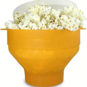 1pc Collapsible Silicone Microwave Popcorn Popper - Quick and Easy Way to Make Delicious Popcorn at Home (Color: Yellow)